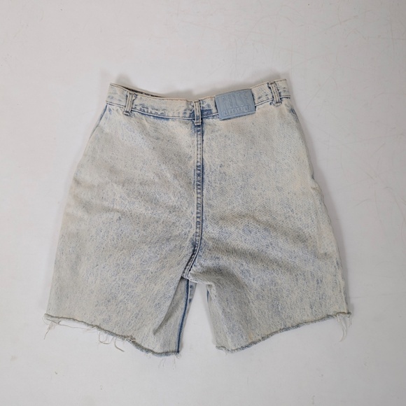 80s Stone Washed Denim Shorts Cut Offs High Rise Bleached Vintage Bermuda - Picture 10 of 12